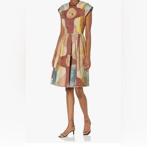 Artistic Multicolor Midi Dress